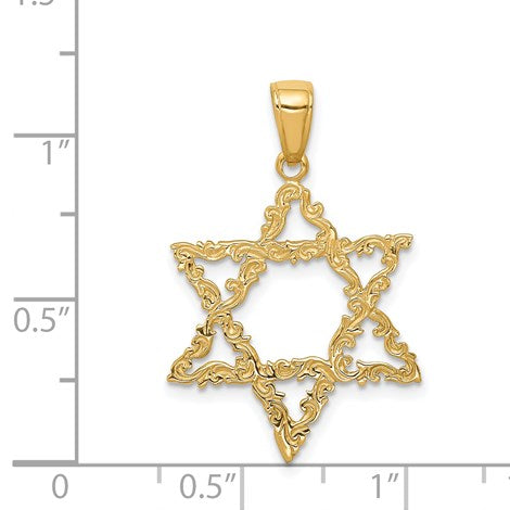 14k Fancy Star of David Pendant