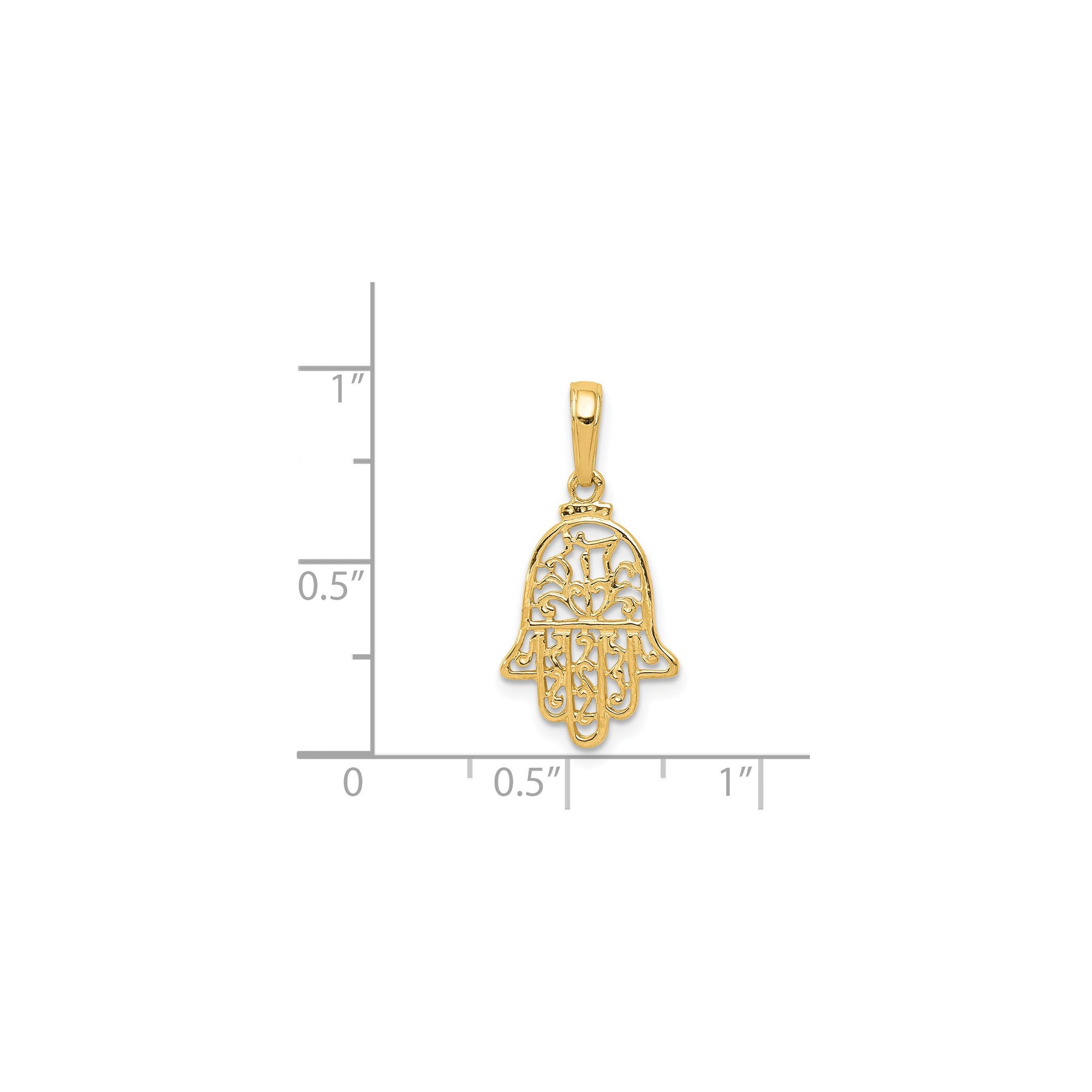 14k Filigree Chamseh Pendant