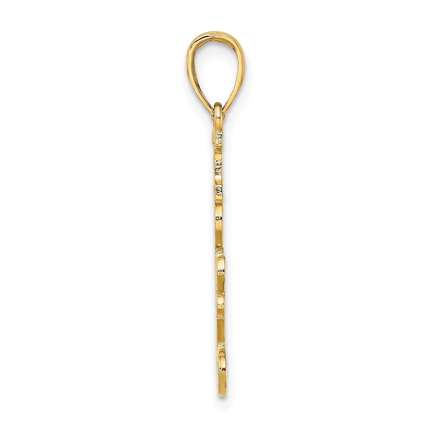14K Textured I LOVE YOU Script Charm