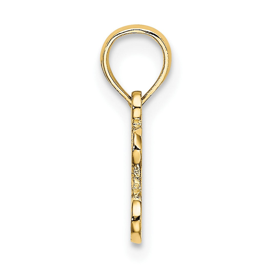 14K Polished / Textured I HEART GOLD Charm