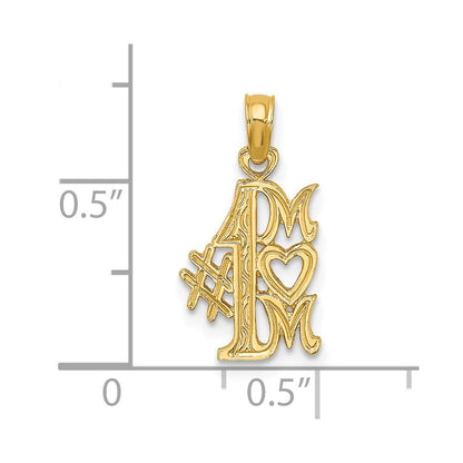 14K #1 MOM Charm