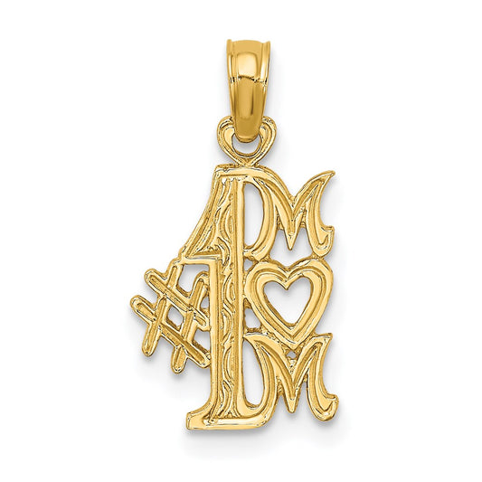 14K #1 MOM Charm