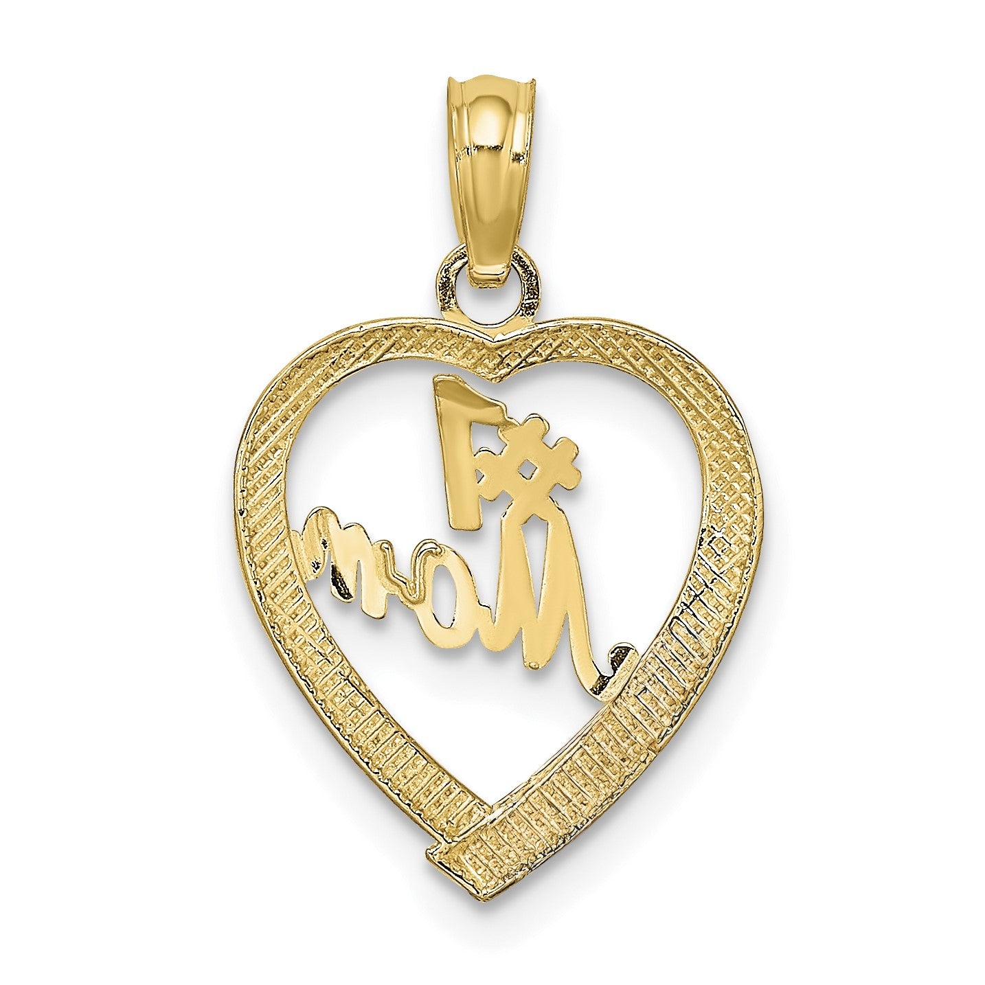14K #1 MOM in Heart Charm