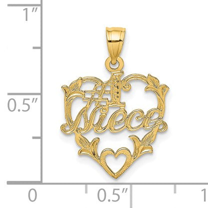 14K #1 NIECE in Heart Charm