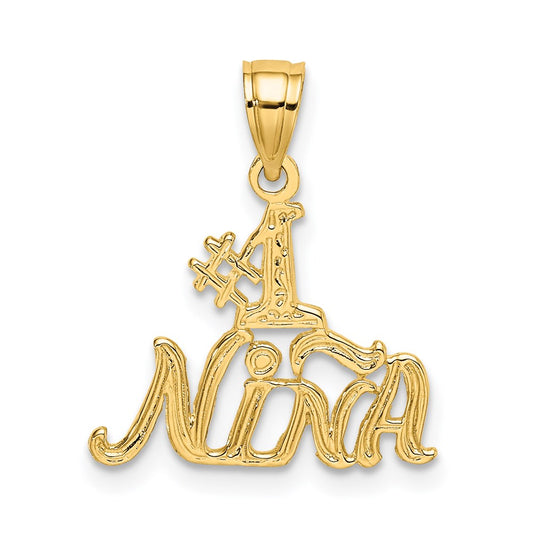 14K #1 NINA  Charm