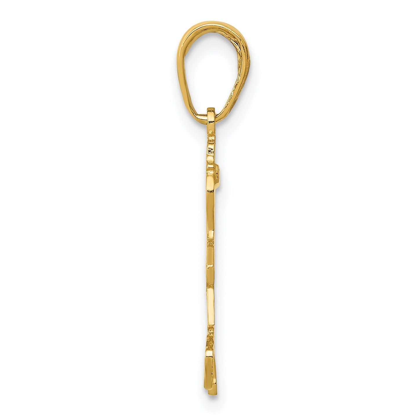 14K Little Girl Walking with Flowers Pendant