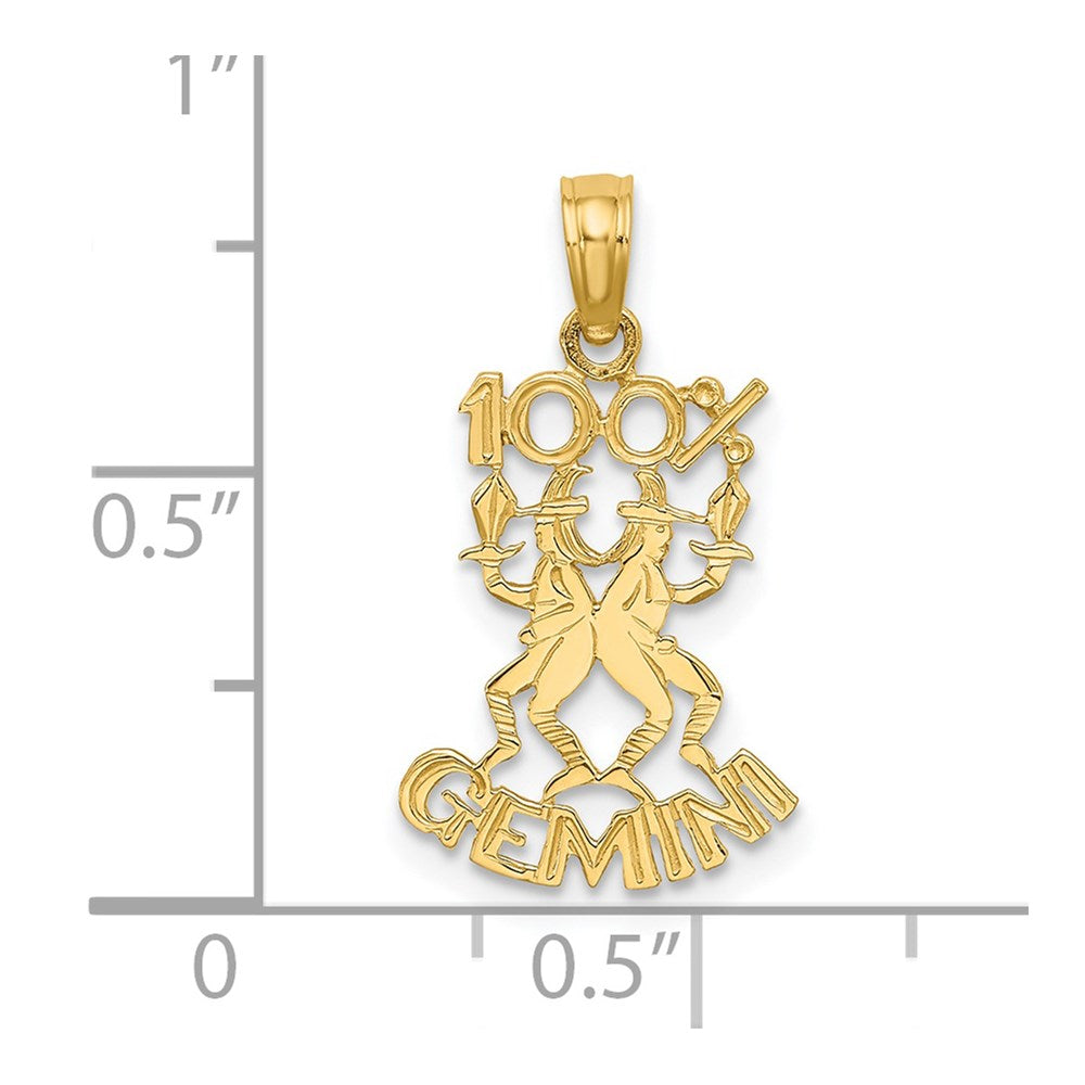 14K 100% GEMINI Zodiac Charm