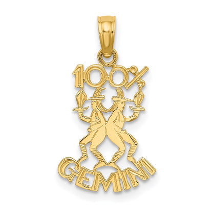 14K 100% GEMINI Zodiac Charm