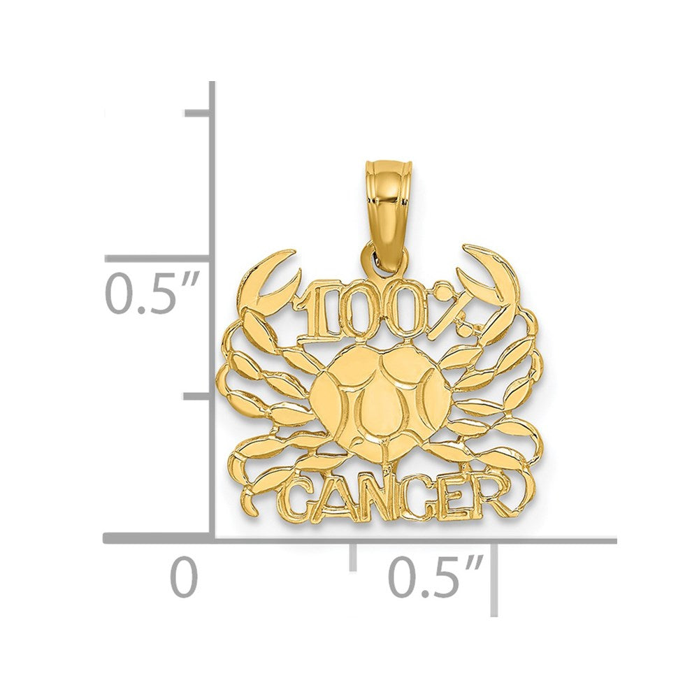 14K 100% CANCER Zodiac Charm