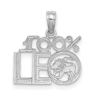14k White Gold 100% LEO Zodiac Charm