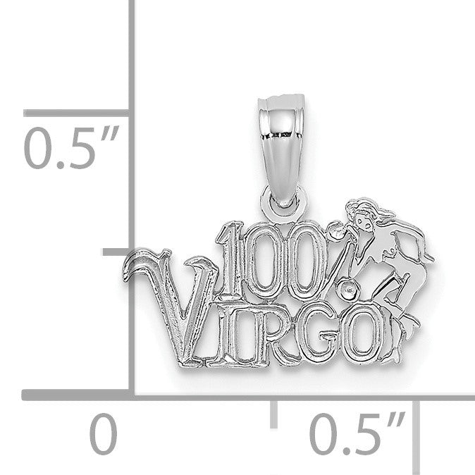 14k White Gold 100% VIRGO Zodiac Charm