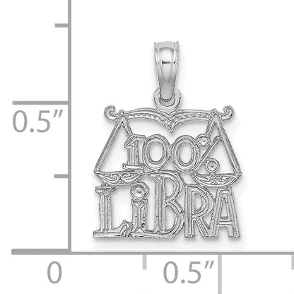 14k White Gold 100% LIBRA Zodiac Charm