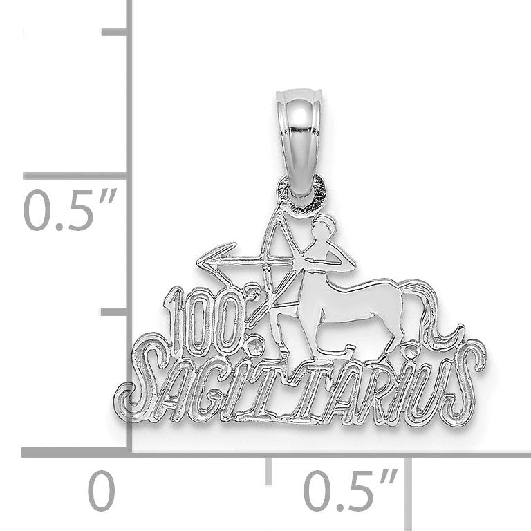 14k White Gold 100% SAGITTARIUS Zodiac Charm