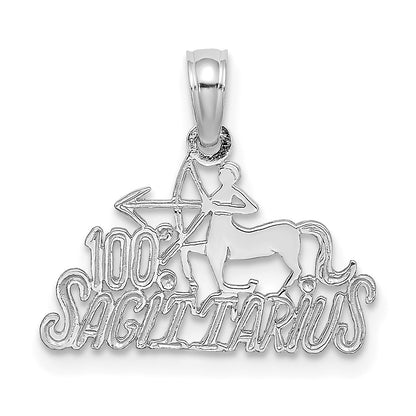 14k White Gold 100% SAGITTARIUS Zodiac Charm