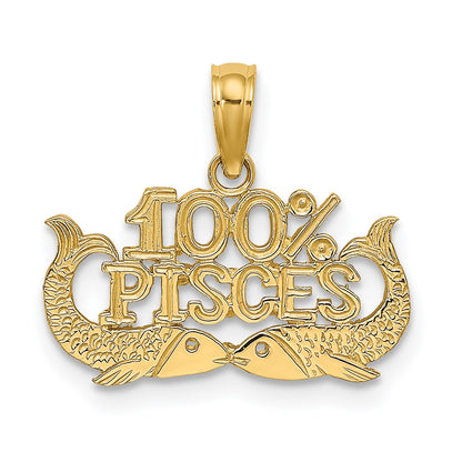 14K 100% PISCES Zodiac Charm