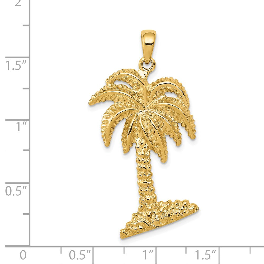 14K Large Palm Tree Pendant