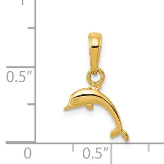 14K Mini Dolphin Pendant