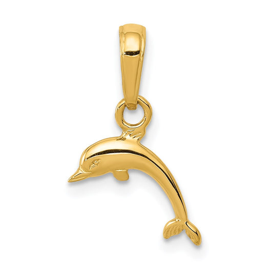 14K Mini Dolphin Pendant