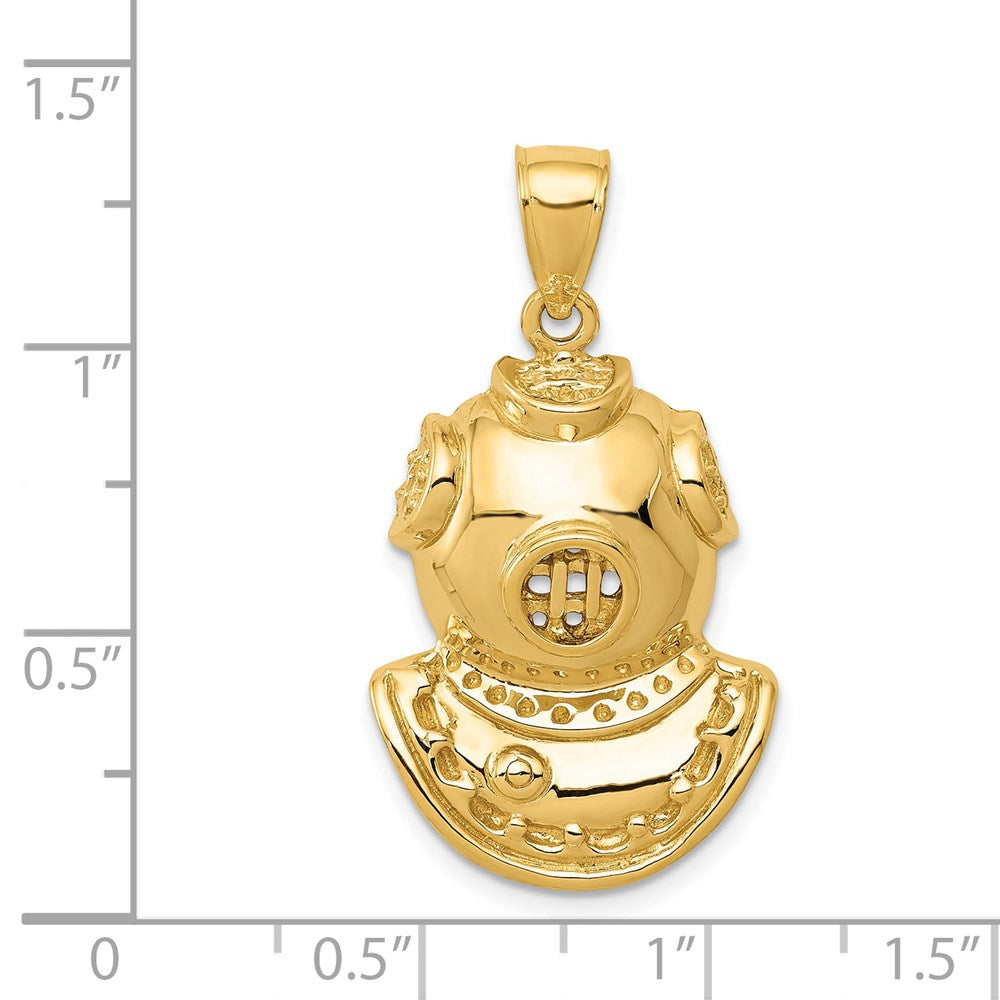 14K Divers Helmet Pendant