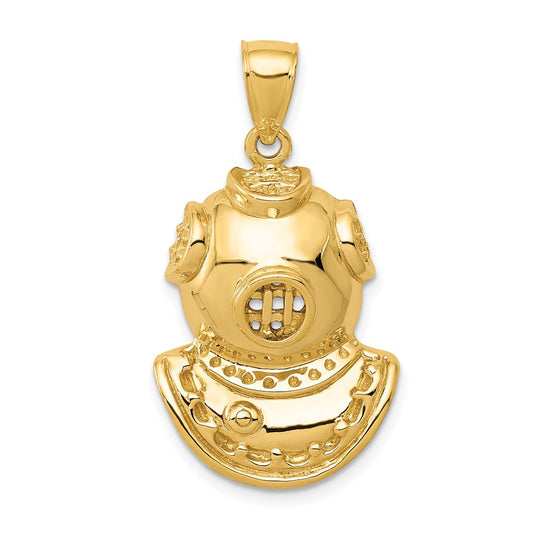 14K Divers Helmet Pendant