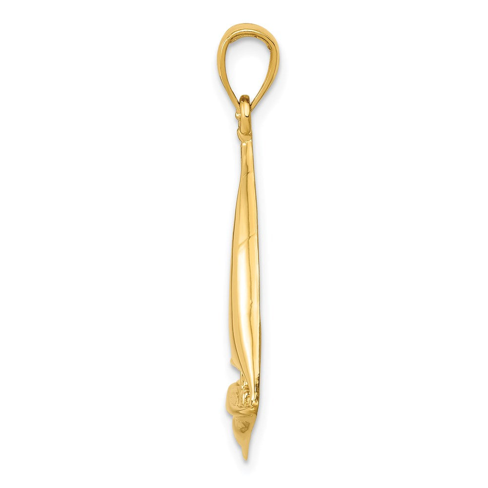 14K 2-D Sailboat Pendant