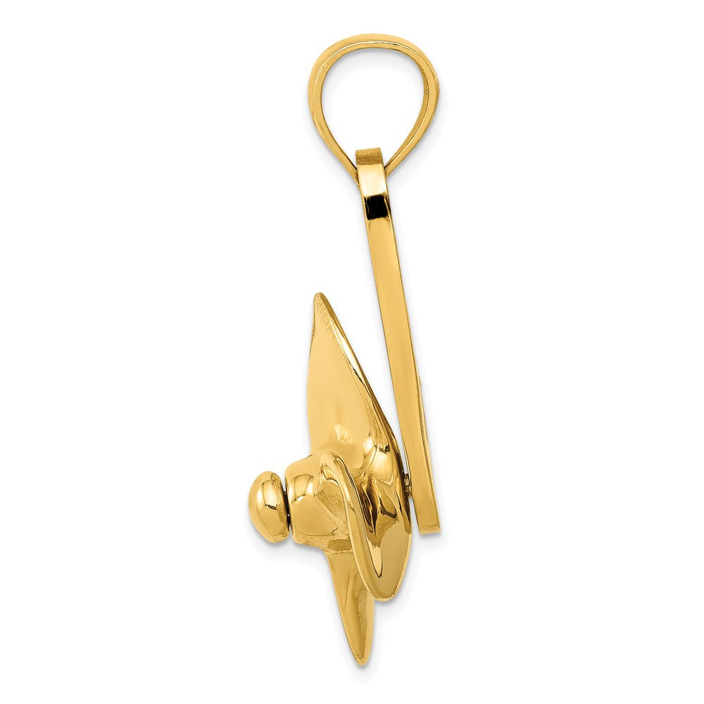 14K Moveable 3 Blade Propeller Pendant