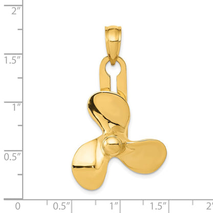 14K Moveable 3 Blade Propeller Pendant