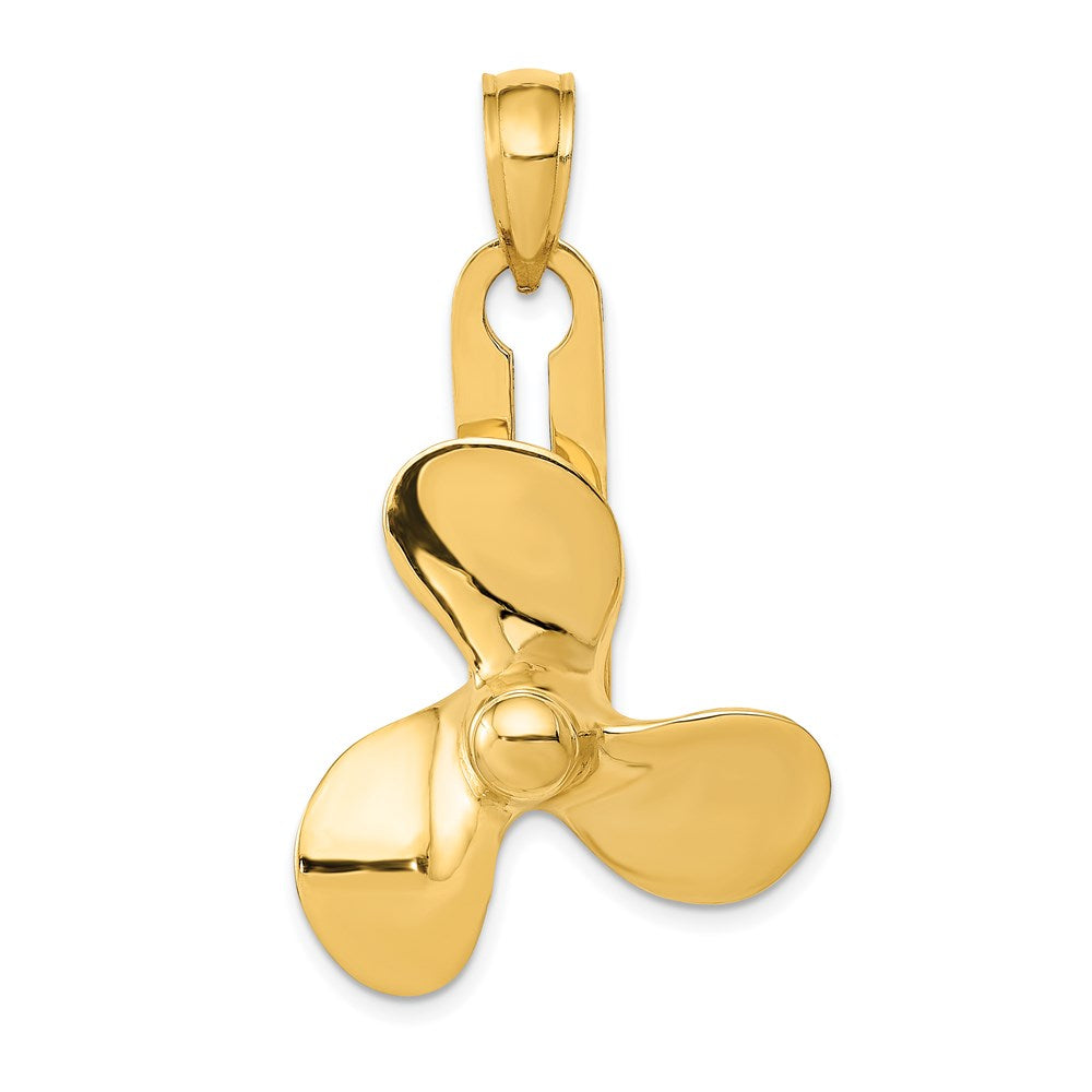 14K Moveable 3 Blade Propeller Pendant