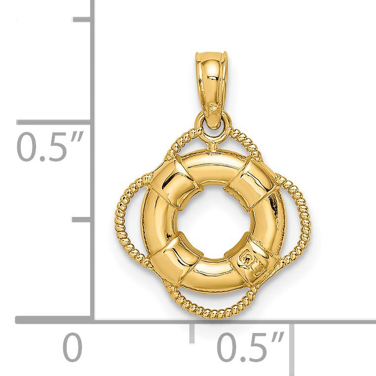 14K 3-D Life Preserver Charm
