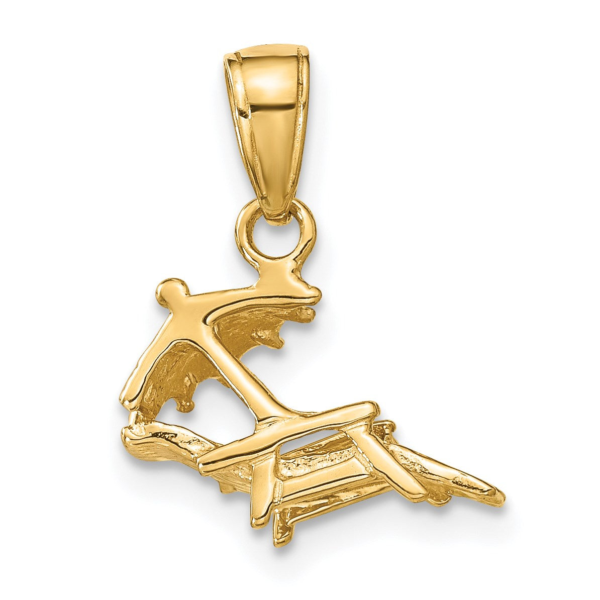 14K 3-D Lounge Beach Chair with Umbrella Pendant