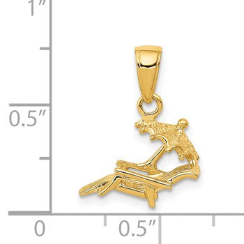 14K 3-D Lounge Beach Chair with Umbrella Pendant