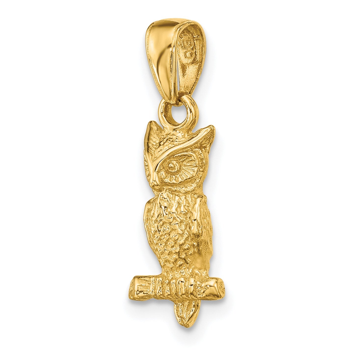 14K 3-D Owl Pendant