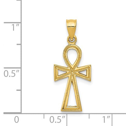 14k Ankh Cross Charm