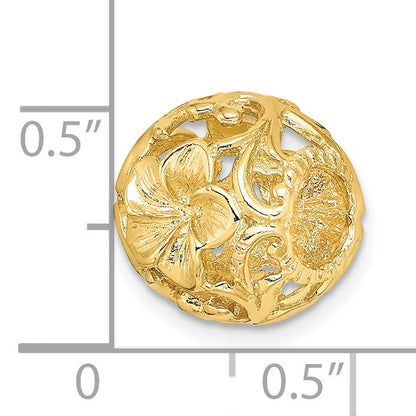 14K 3-D Cut-out Flower Bead Slide