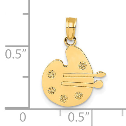 14K Artists Paint Palette and Brushes Charm
