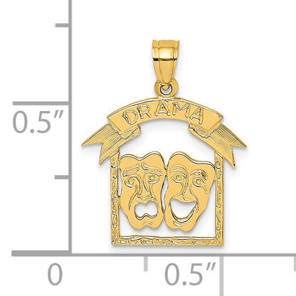 14K Comedy/Tragedy DRAMA in Frame Charm