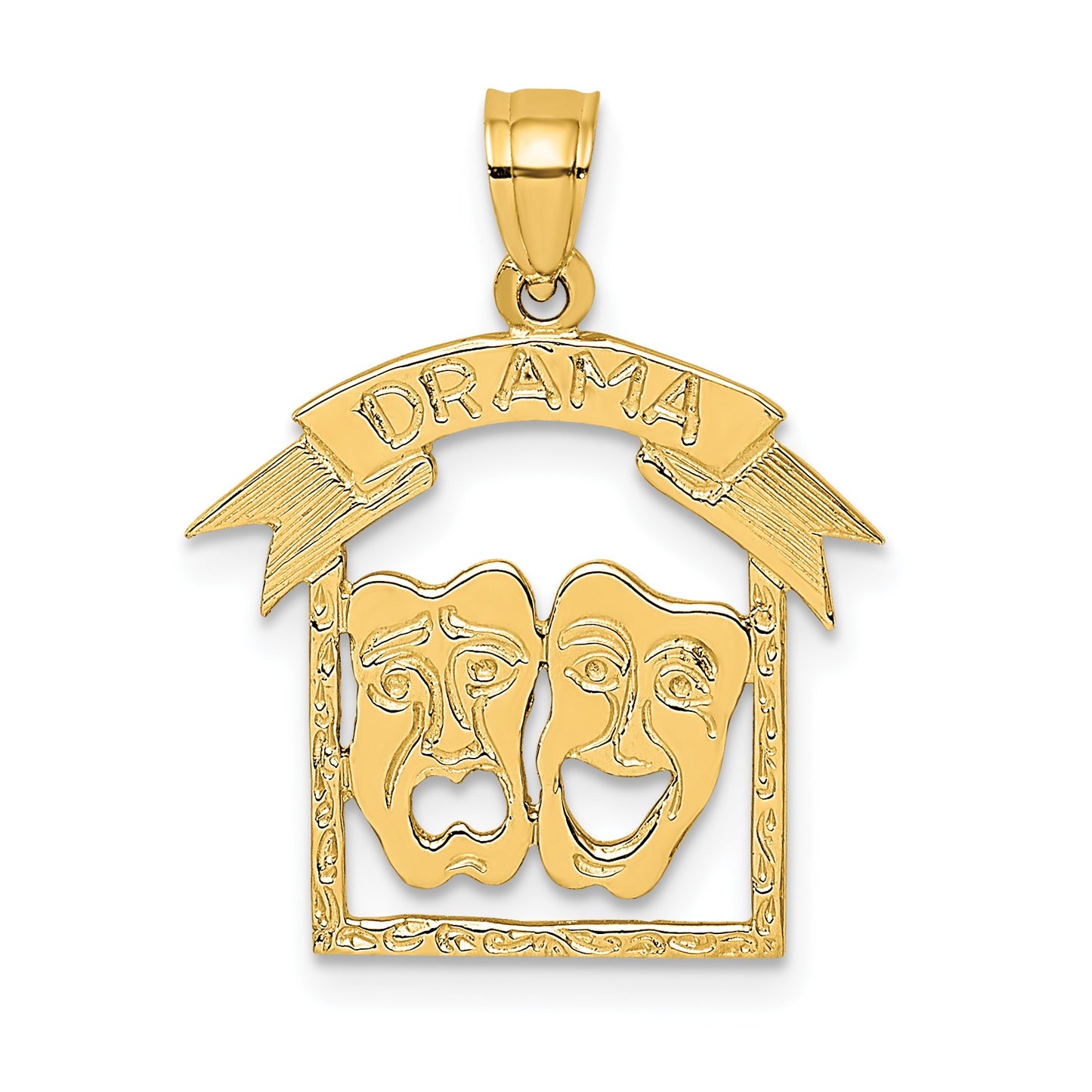 14K Comedy/Tragedy DRAMA in Frame Charm