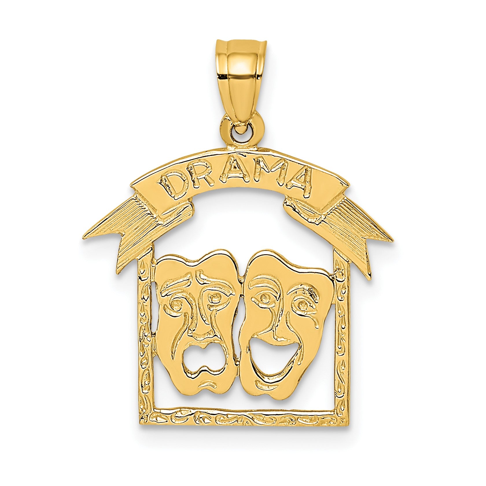14K Comedy/Tragedy DRAMA in Frame Charm