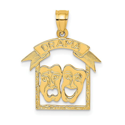 14K Comedy/Tragedy DRAMA in Frame Charm