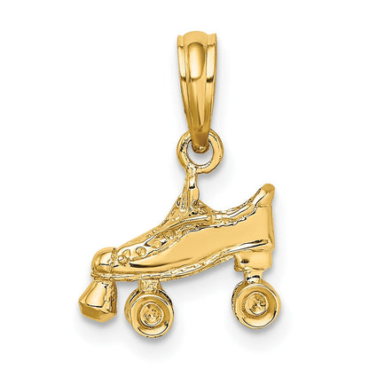 14K 3-D Roller Skate Charm