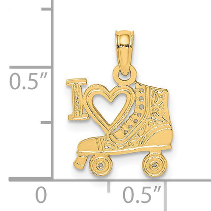 14K I HEART with Roller Skate Charm