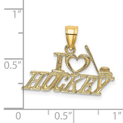 14K I HEART HOCKEY Charm