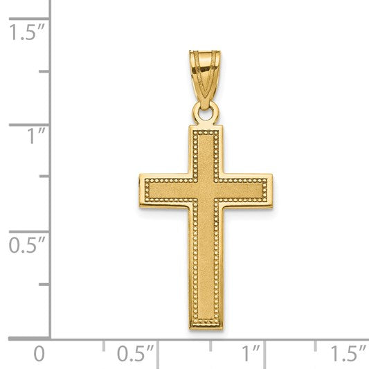 14K Medium Satin Cross Pendant