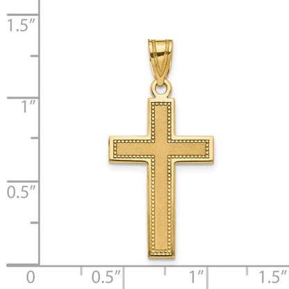 14K Medium Satin Cross Pendant