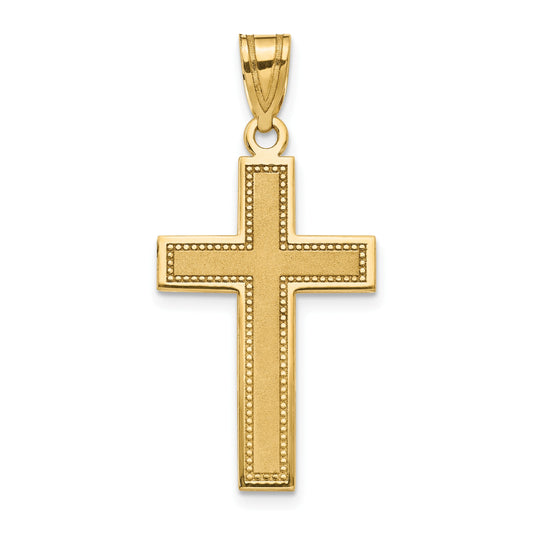 14K Medium Satin Cross Pendant