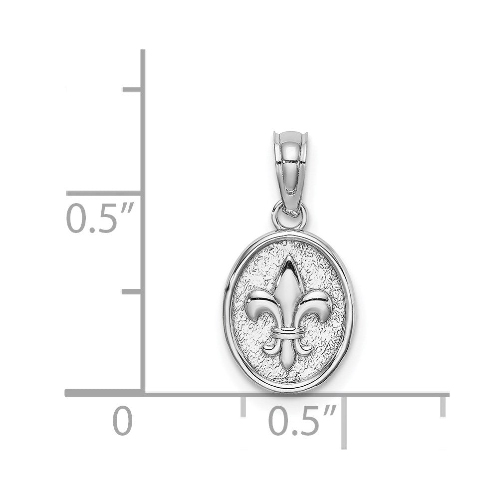 14K White Gold Mini Fleur de Lis Charm