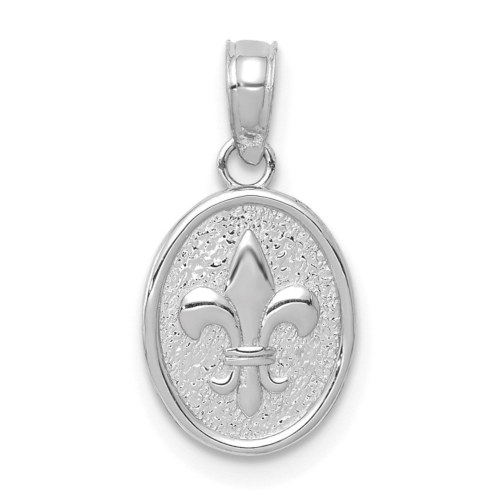 14K White Gold Mini Fleur de Lis Charm