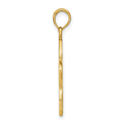 14k Polished Cut-out Plumeria Flower Pendant