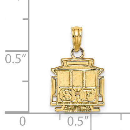 14k Polished S.F. Cable Car Charm