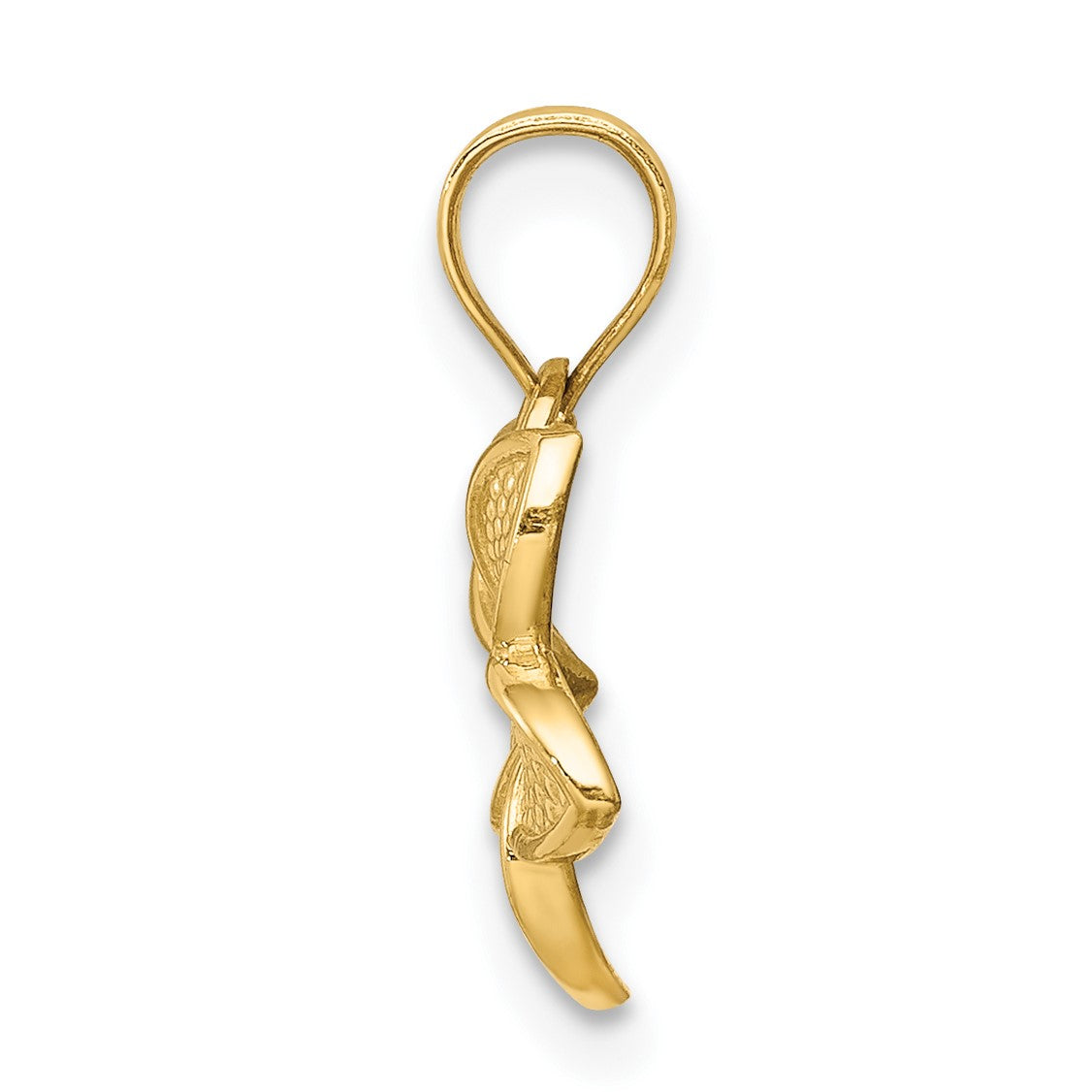 14K Polished Mini Plumeria Pendant